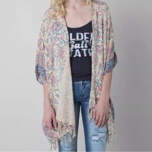 Billabong Boho Floral Fringe Kimono